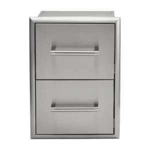 gabinete de acero inoxidable con 2 cajones coyote