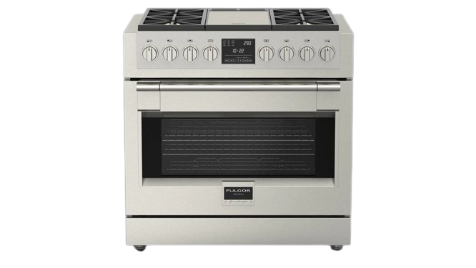 estufa profesional con grill dual fulgor milano