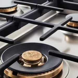 Parrilla Bertazzoni 36” a gas, ideal para cocinas residenciales o profesionales.